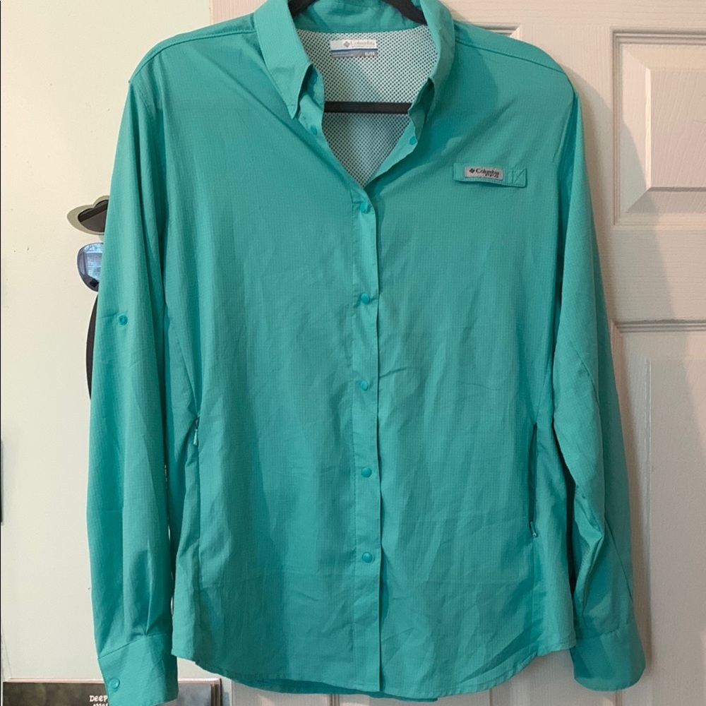 Columbia Teal Long Sleeve Shirt